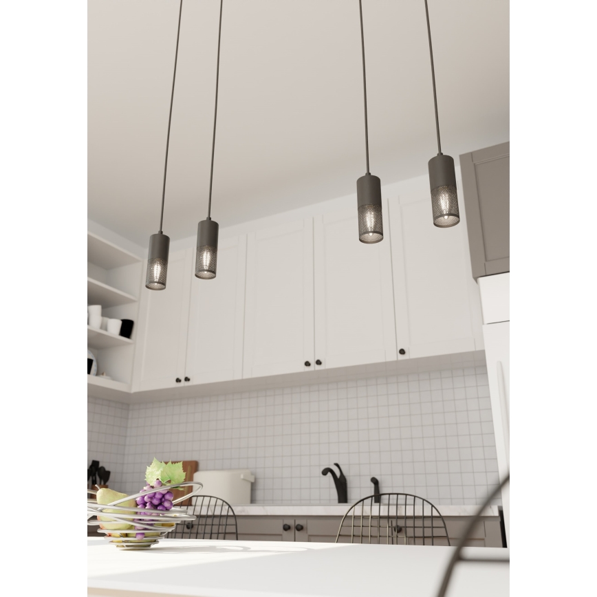 Luster na lanku MELT 4xE14/10W/230V čierna