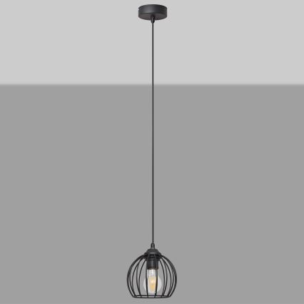 Luster na lanku MERCURE 1xE27/15W/230V pr. 16 cm čierna