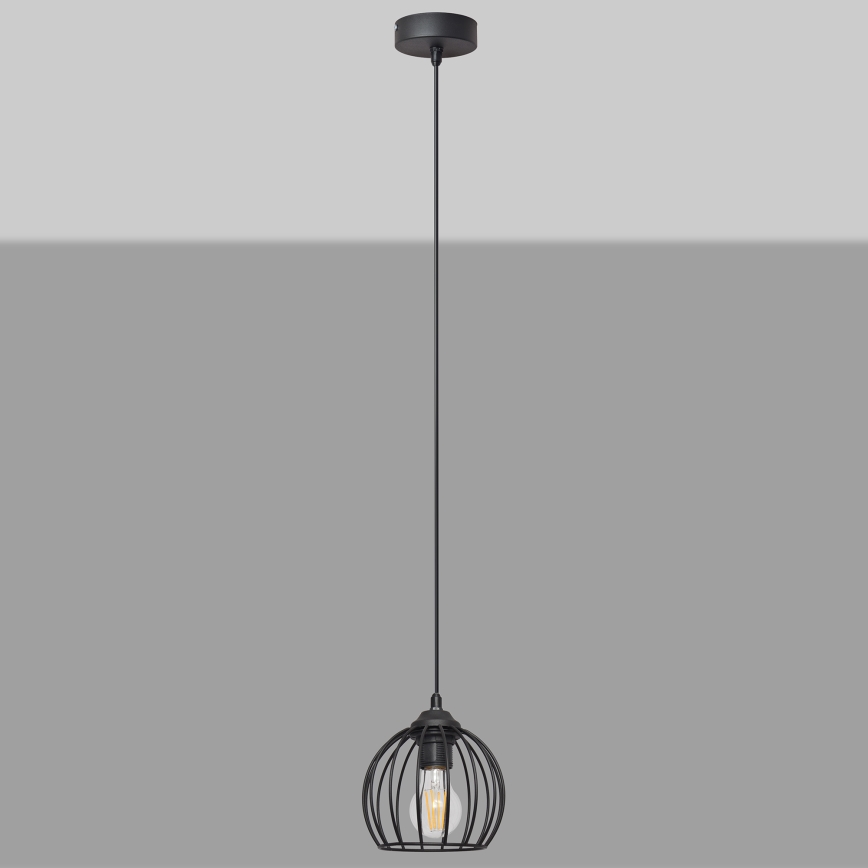 Luster na lanku MERCURE 1xE27/15W/230V pr. 16 cm čierna