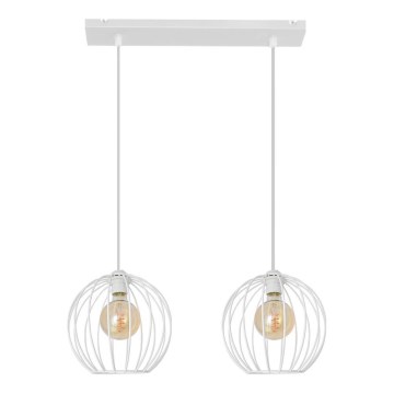 Luster na lanku MERCURE 2xE27/15W/230V biela