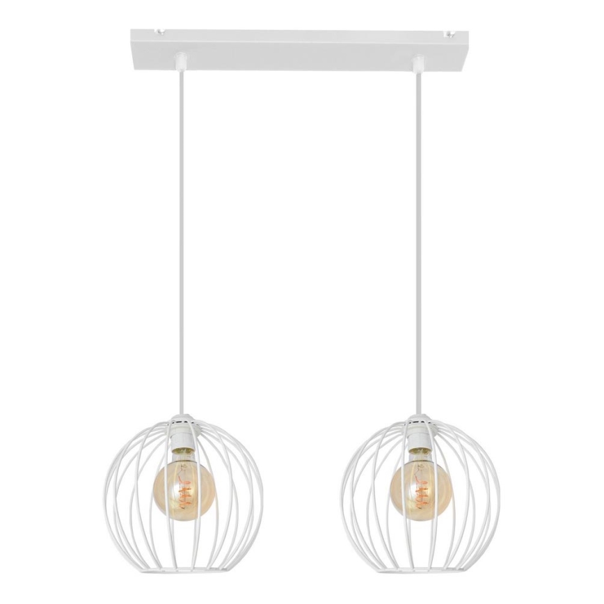 Luster na lanku MERCURE 2xE27/15W/230V biela