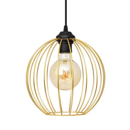 Luster na lanku MERCURE 2xE27/15W/230V zlatá/čierna