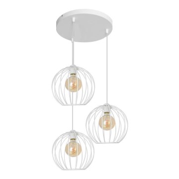 Luster na lanku MERCURE 3xE27/15W/230V biela