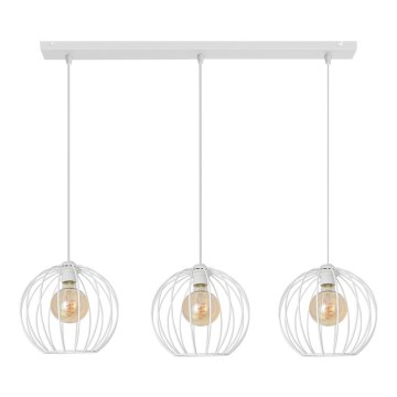 Luster na lanku MERCURE 3xE27/15W/230V biela