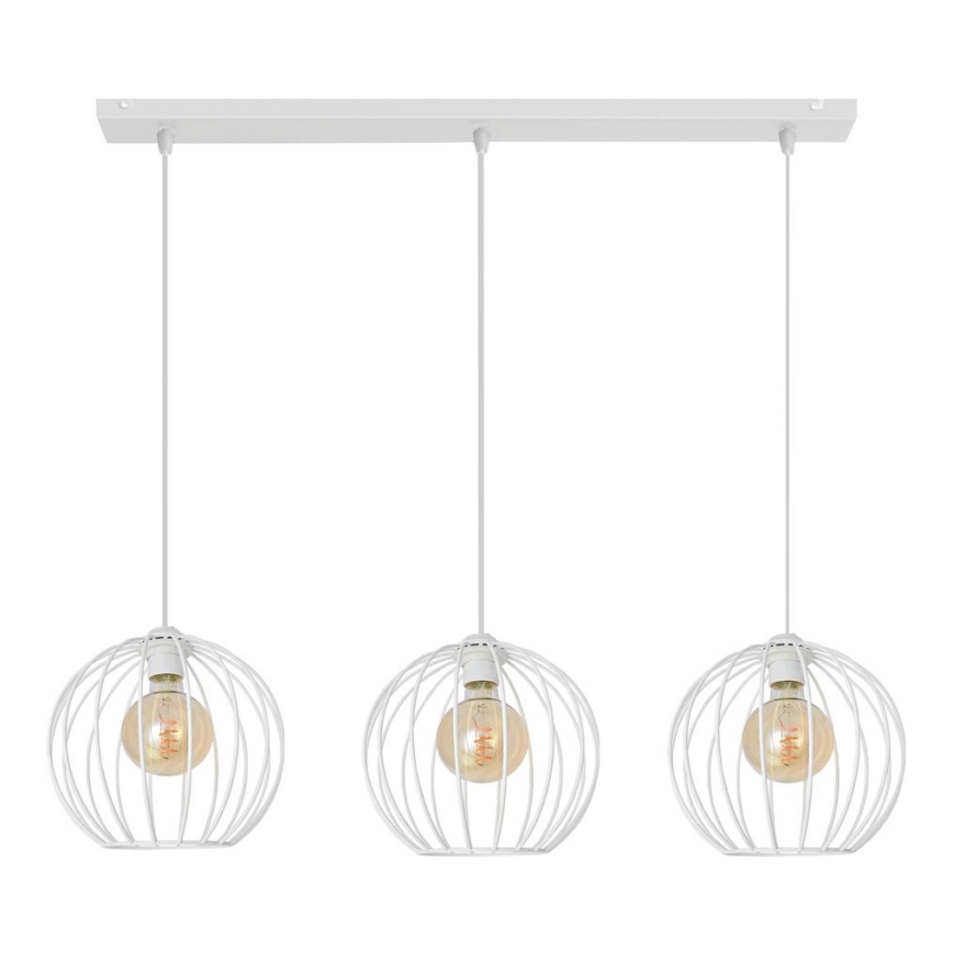 Luster na lanku MERCURE 3xE27/15W/230V biela