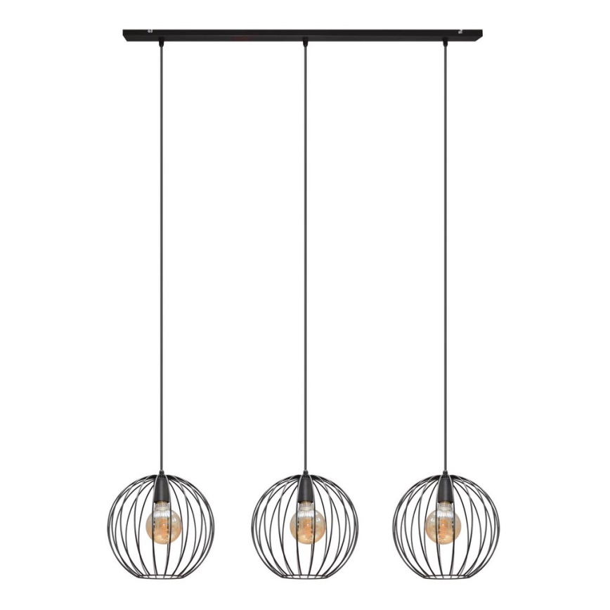 Luster na lanku MERCURE 3xE27/15W/230V čierna