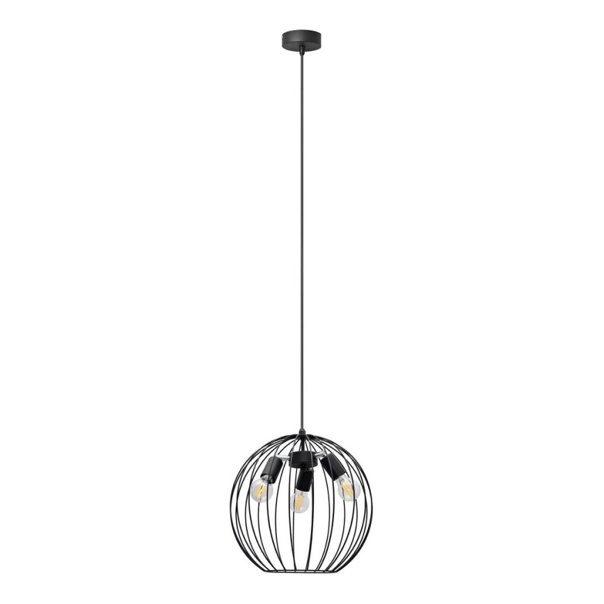 Luster na lanku MERCURE 3xE27/15W/230V pr. 40 cm čierna
