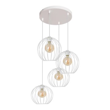 Luster na lanku MERCURE 4xE27/15W/230V biela