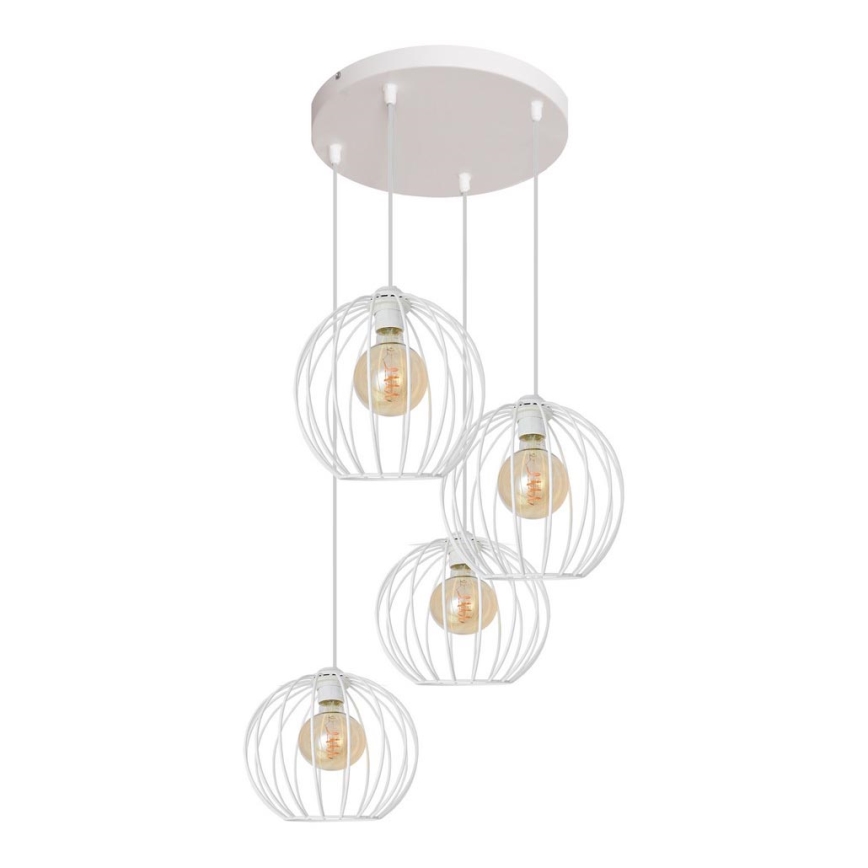 Luster na lanku MERCURE 4xE27/15W/230V biela