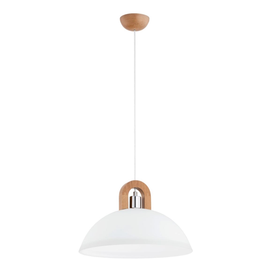 Luster na lanku MIGOT 1xE27/15W/230V béžová/lesklý chróm