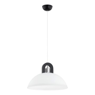 Luster na lanku MIGOT 1xE27/15W/230V čierna/lesklý chróm