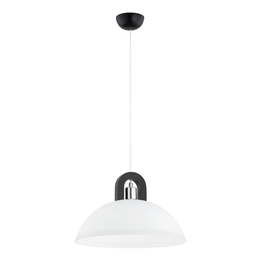 Luster na lanku MIGOT 1xE27/15W/230V čierna/lesklý chróm