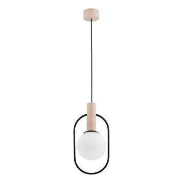 Luster na lanku MIKI 1xE14/10W/230V čierna/béžová