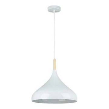 Luster na lanku MIKO 1xE27/60W/230V pr. 32 cm biela