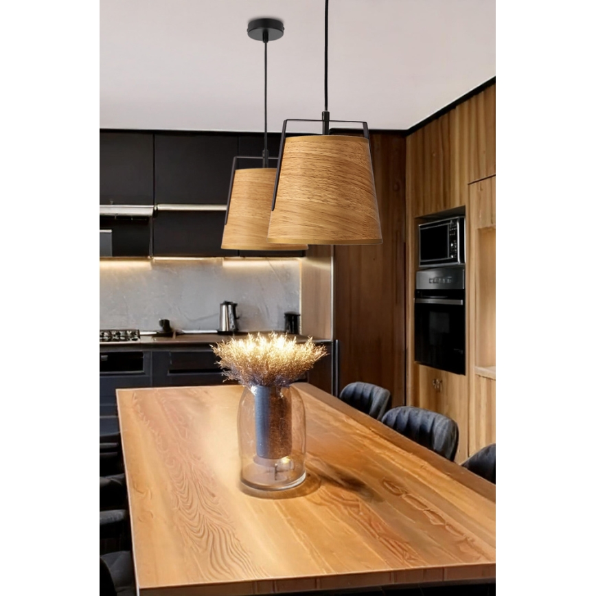 Luster na lanku MILBURY 1xE27/40W/230V hnedá