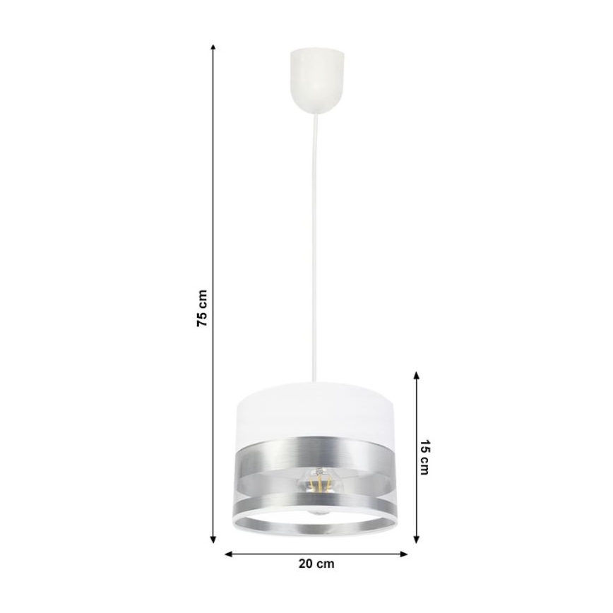 Luster na lanku MILO 1xE27/60W/230V strieborná