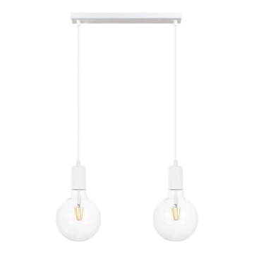 Luster na lanku MIROS 2xE27/60W/230V biela
