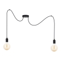 Luster na lanku MIROS 2xE27/60W/230V pavúk čierna