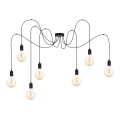 Luster na lanku MIROS 7xE27/60W/230V pavúk čierna