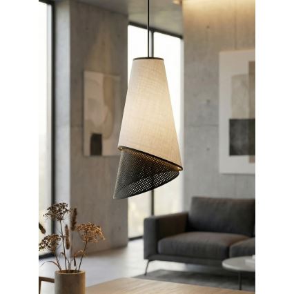 Luster na lanku MODA 1xE27/15W/230V sivá/čierna