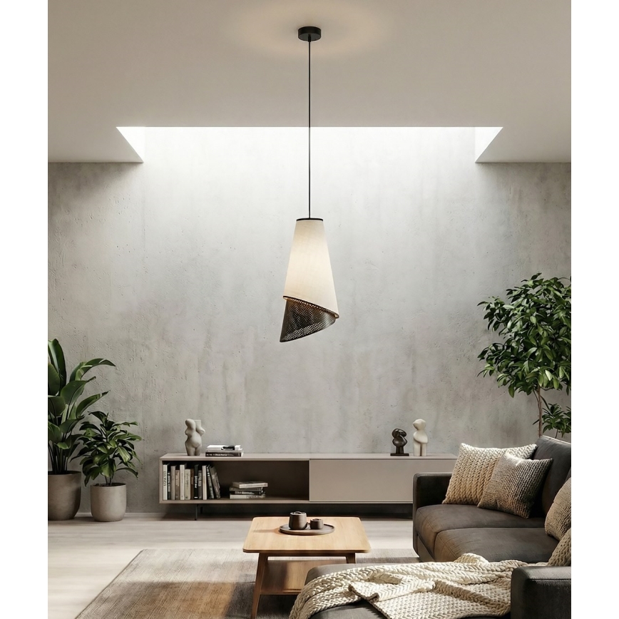 Luster na lanku MODA 1xE27/15W/230V sivá/čierna