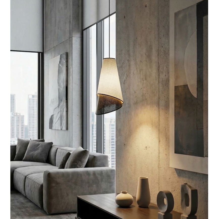 Luster na lanku MODA 1xE27/15W/230V sivá/čierna