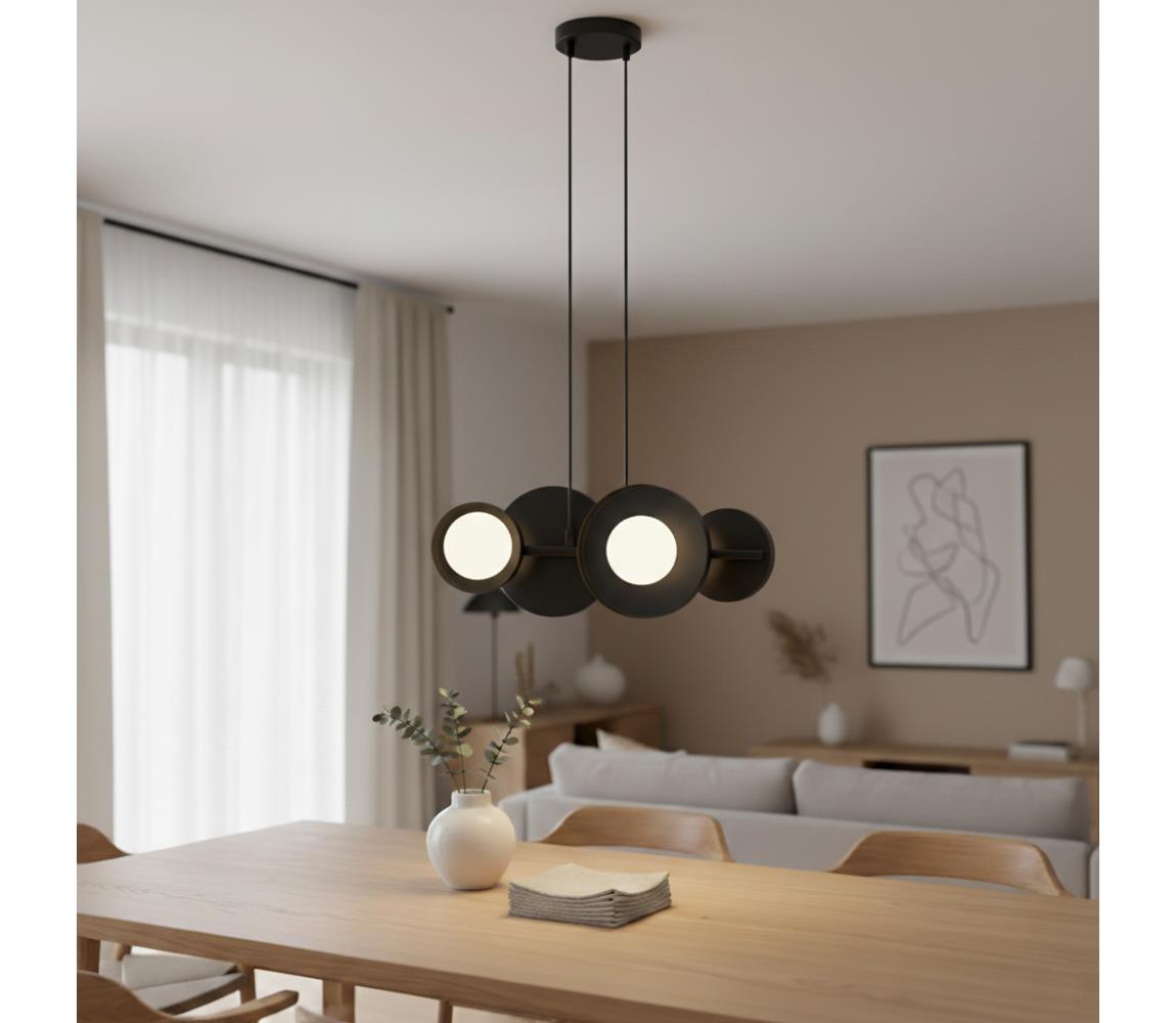 EMIBIG Luster na lanku MODEL 4xG9/8W/230V čierna 1486/4