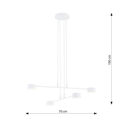 Luster na lanku MODUS 4xGX53/10W/230V biela