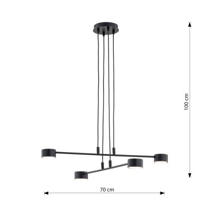 Luster na lanku MODUS 4xGX53/10W/230V čierna