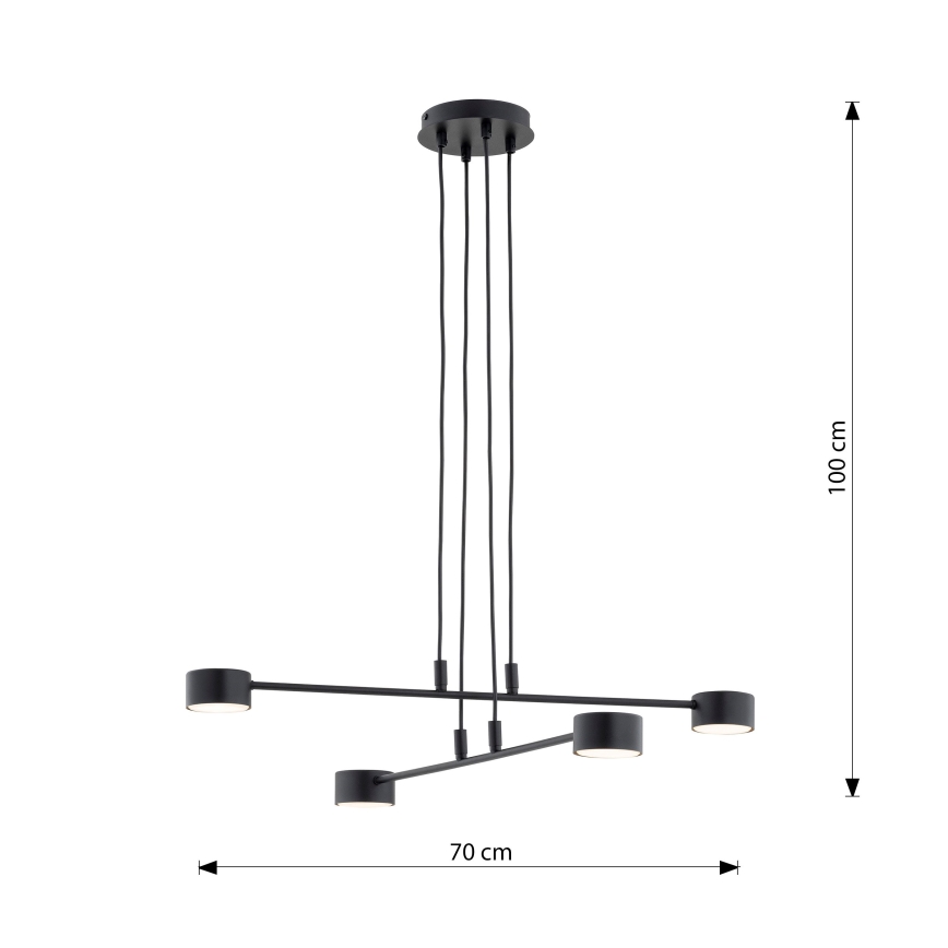 Luster na lanku MODUS 4xGX53/10W/230V čierna
