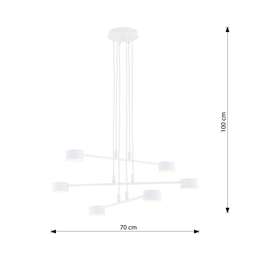 Luster na lanku MODUS 6xGX53/10W/230V biela