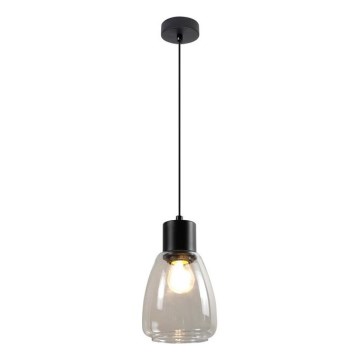 Luster na lanku MOLDO 1xE27/40W/230V čierna/číra