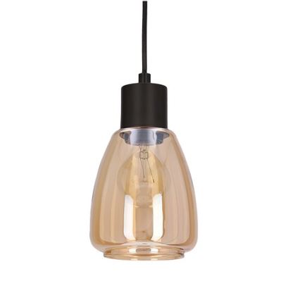 Luster na lanku MOLDO 1xE27/40W/230V čierna/dymová béžová