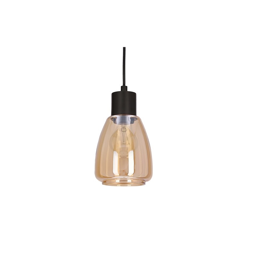 Luster na lanku MOLDO 1xE27/40W/230V čierna/dymová béžová