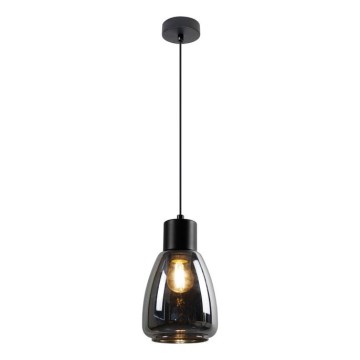 Luster na lanku MOLDO 1xE27/40W/230V čierna/dymová čierna
