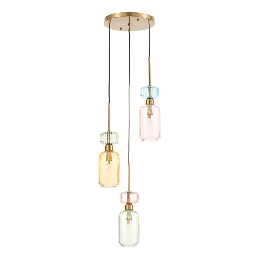 Luster na lanku MOLLY 3xE14/40W/230V pr. 38 cm pestrofarebná