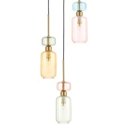 Luster na lanku MOLLY 3xE14/40W/230V pr. 38 cm pestrofarebná