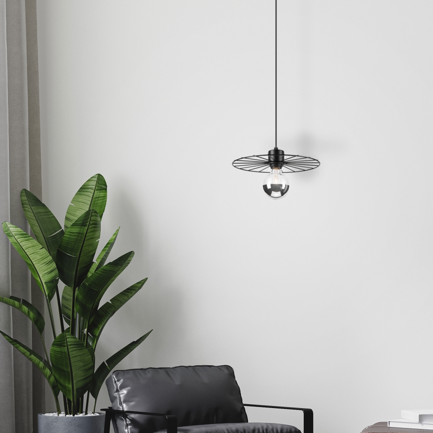 Luster na lanku MONTANA 1xE27/15W/230V pr. 30 cm čierna