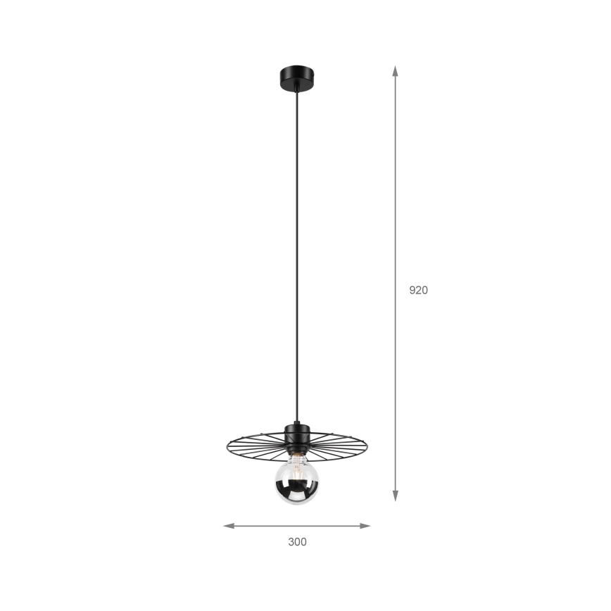 Luster na lanku MONTANA 1xE27/15W/230V pr. 30 cm čierna