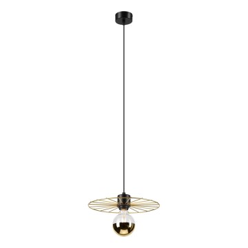 Luster na lanku MONTANA 1xE27/15W/230V pr. 30 cm zlatá/čierna