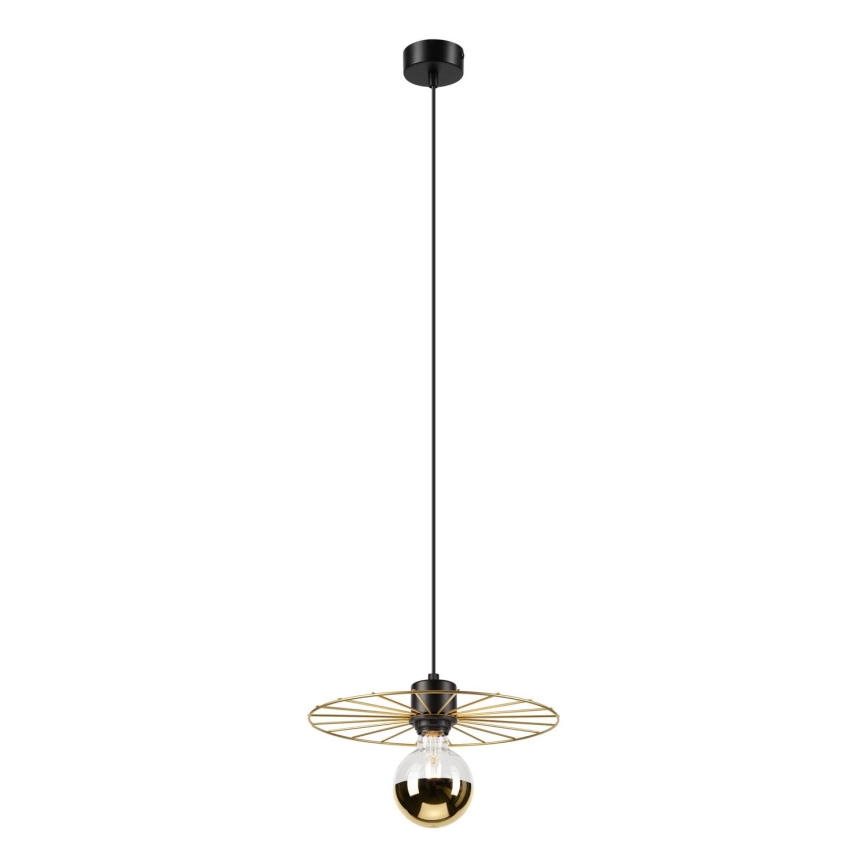 Luster na lanku MONTANA 1xE27/15W/230V pr. 30 cm zlatá/čierna