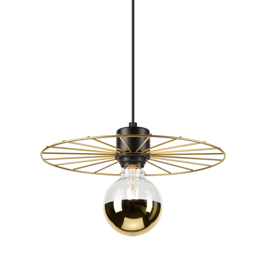 Luster na lanku MONTANA 1xE27/15W/230V pr. 30 cm zlatá/čierna