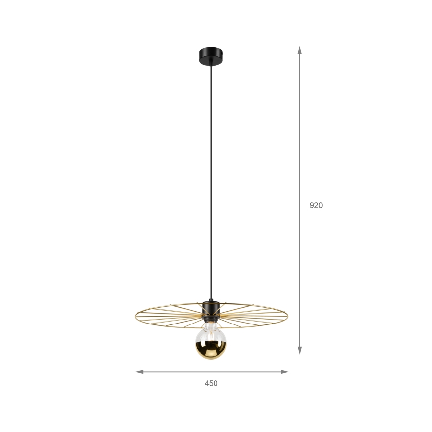 Luster na lanku MONTANA 1xE27/15W/230V pr. 45 cm zlatá/čierna