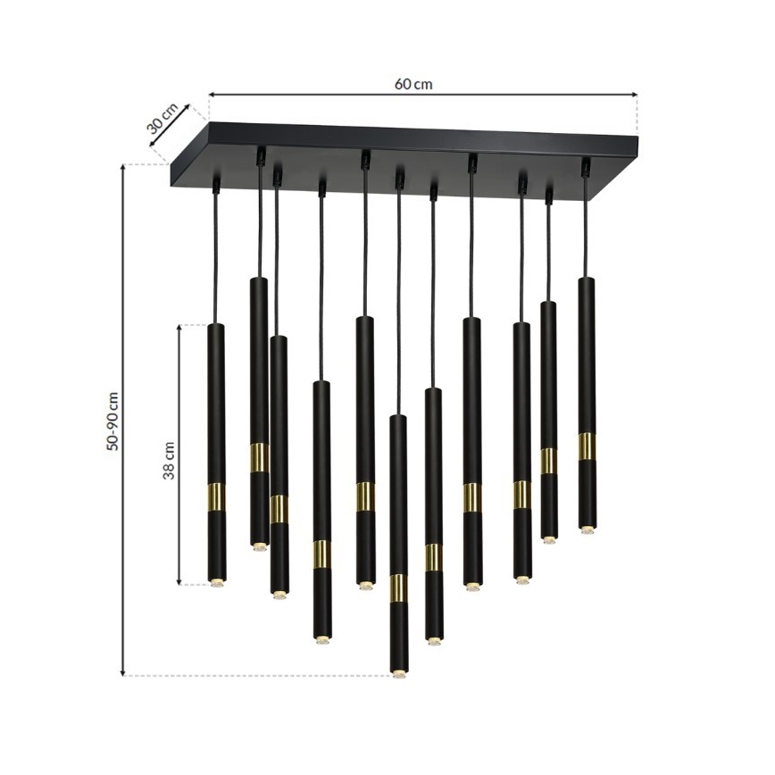 Luster na lanku MONZA 11xG9/7W/230V
