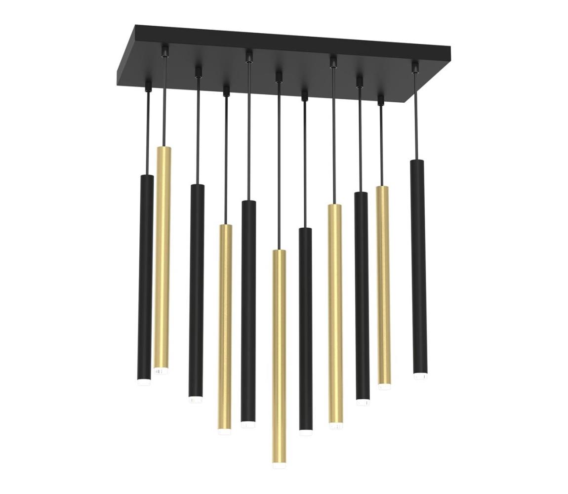 Luster na lanku MONZA 11xG9/8W/230V čierna/zlatá