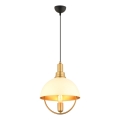 Luster na lanku MONZA 1xE27/40W/230V priemer 30 cm krémová/zlatá