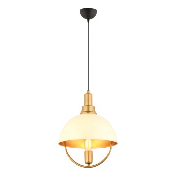 Luster na lanku MONZA 1xE27/40W/230V priemer 30 cm krémová/zlatá