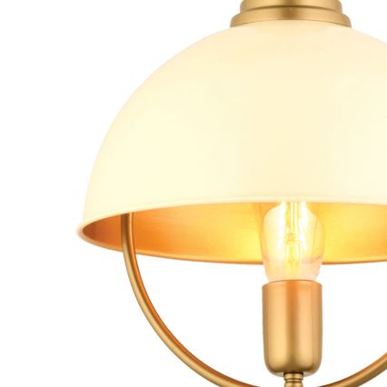 Luster na lanku MONZA 1xE27/40W/230V priemer 30 cm krémová/zlatá