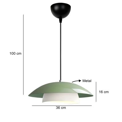 Luster na lanku MOONLIGH 1xE27/40W/230V zelená