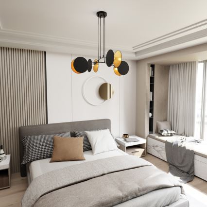 Luster na lanku MOTIF 4xE14/10W/230V čierna